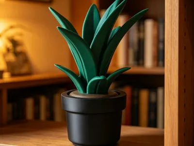 Dracaena green plant, separate parts, no AMS