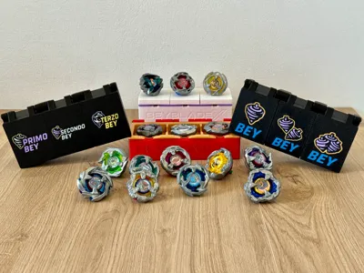 3Dプリント ベイブレードX - ボックス - 磁気トーナメント - 無料3D