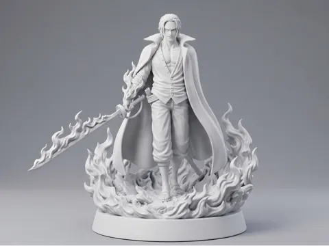 Figura decorativa: Shanks Figarland Figure One Piece — referencia de MakerWorld