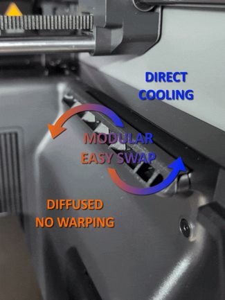 P2S / X2D Modular Aux Fan Diffuser (Quick-Swap)
