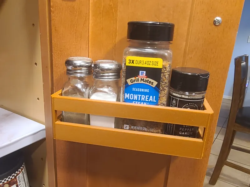 Simple Wall or Cabinet Mount Spice Shelf PLA