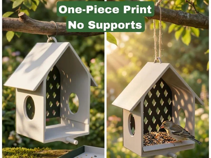 One-Piece Bird Feeder | No Supports | Easy Clean