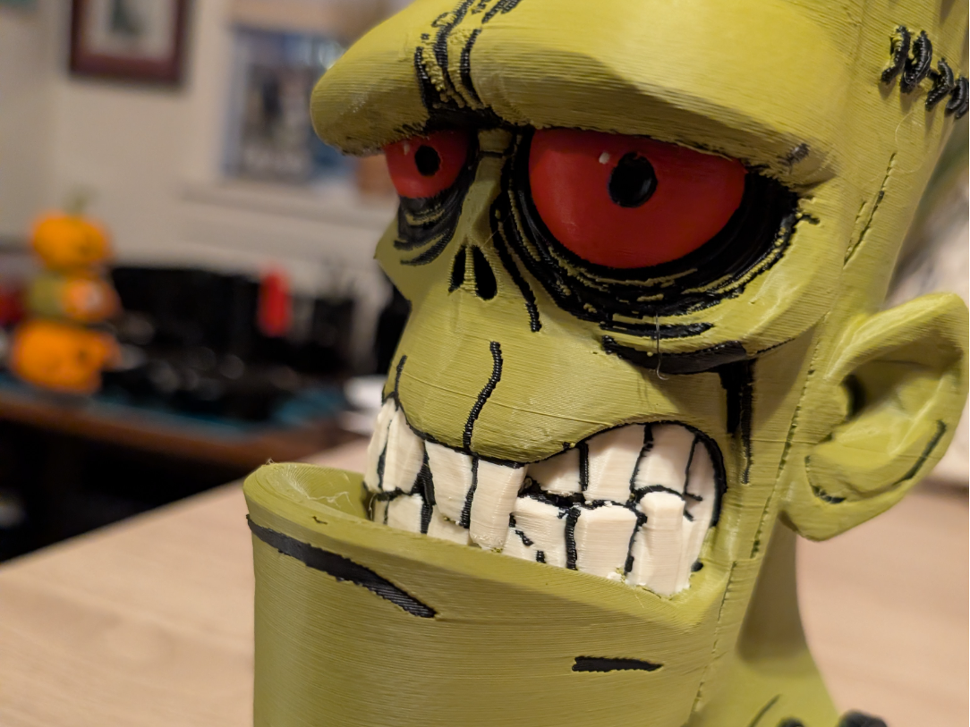 Frankenstein Head Can Holder 3D model