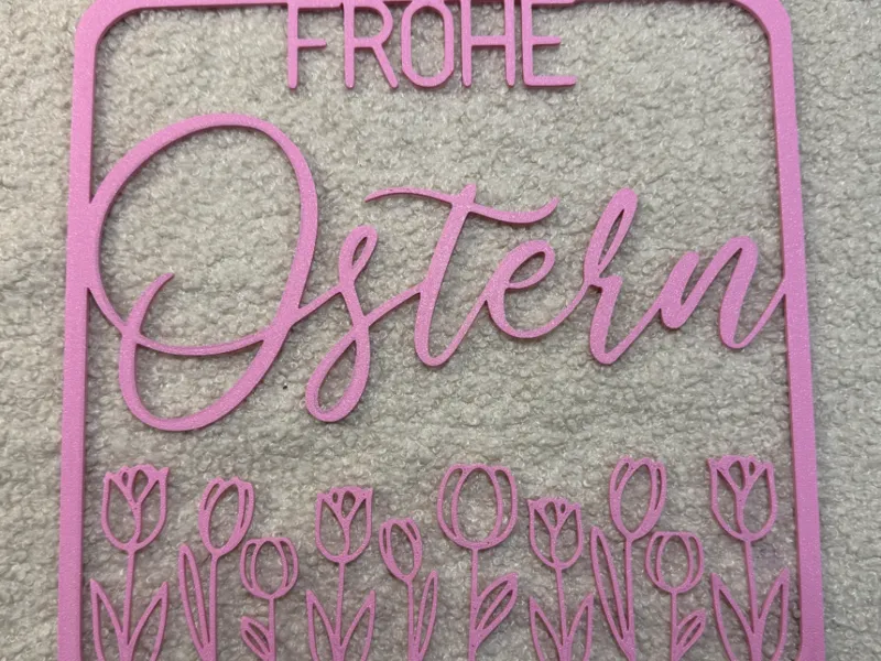 Frohe Ostern Türschild Frühlingsdeko Tulpen