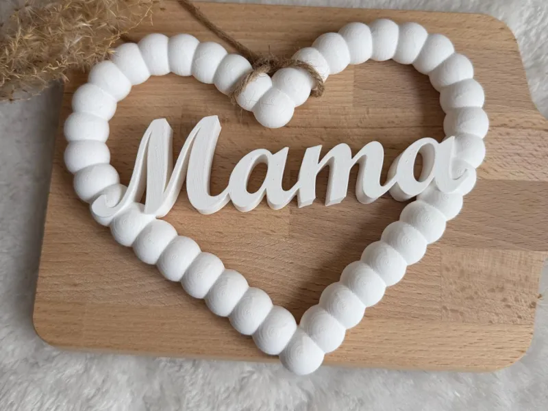Anhänger - Herz mit Mama Bubble Design