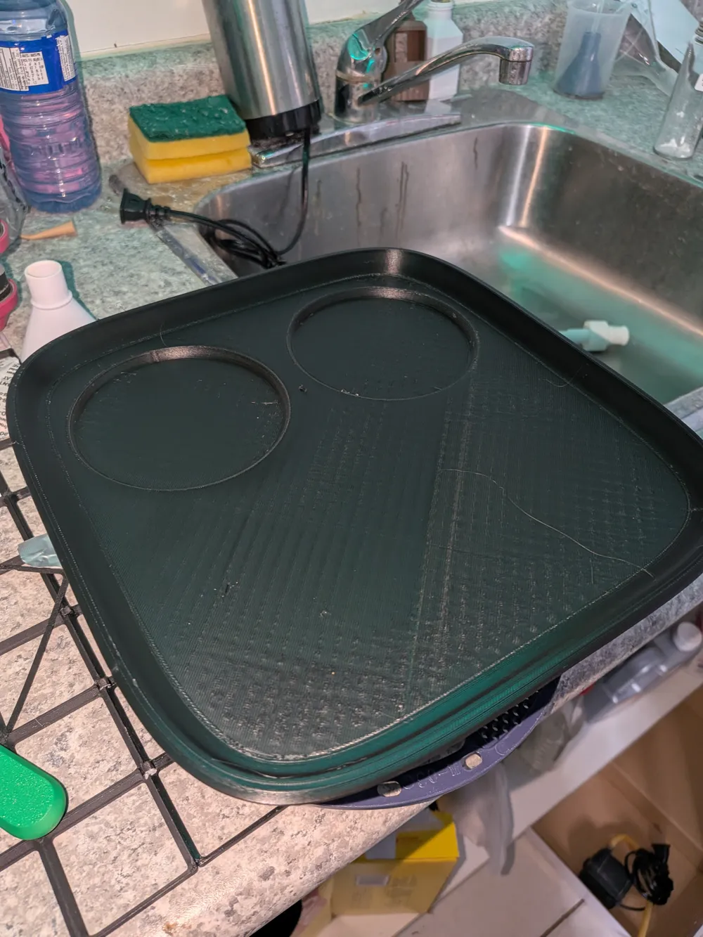 Minimal Bed Tray with 2 Cup Holders — No Supports - Free 3D Print Model ...