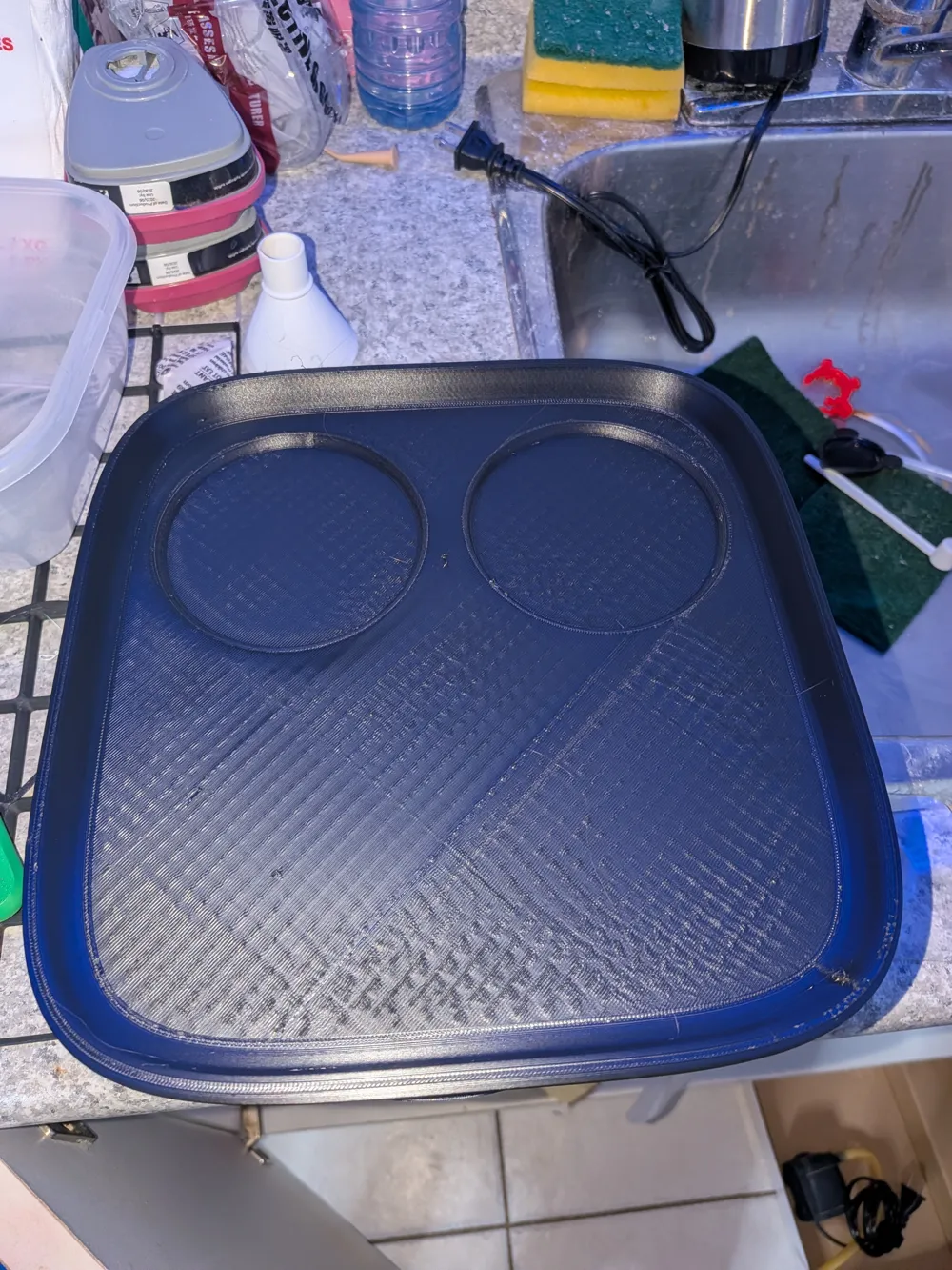 Minimal Bed Tray with 2 Cup Holders — No Supports - Free 3D Print Model ...