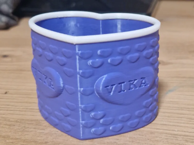 Heart Pencil Cup — "With Your Name"
