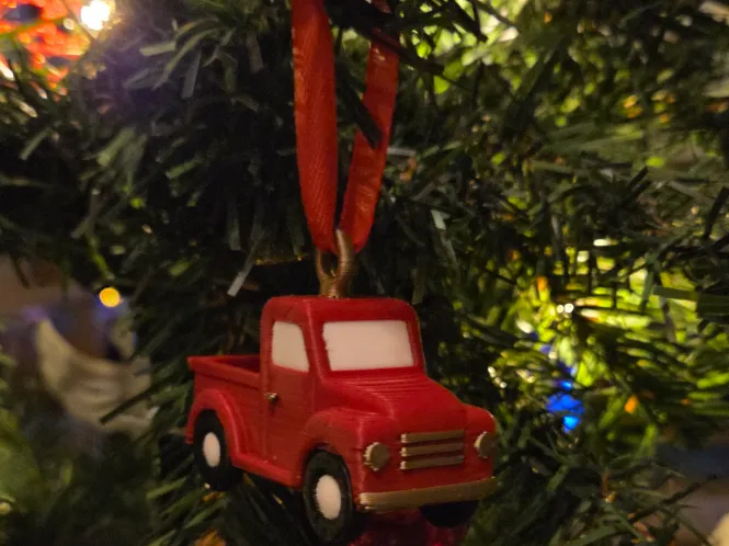 Red Christmas Truck Ornament