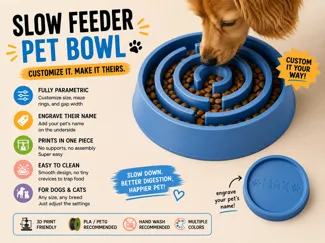 Maze Slow Feeder Bowl – Anti-Gulping Dog & Cat