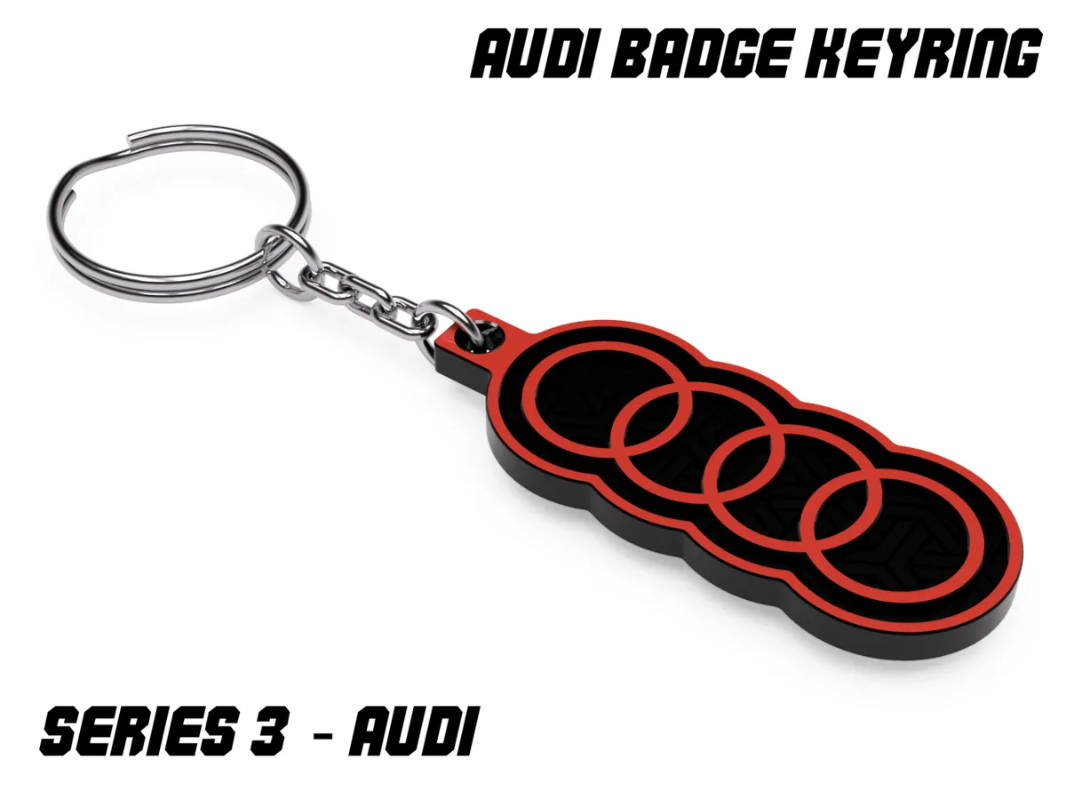 Audi Badge Keyring - Free 3D Print Model - MakerWorld