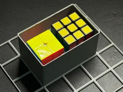 Gridfinity stackable box: 3x3 & 2x2 Rubik's cubes