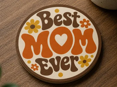 Best Mom Ever - Retro Coaster gift