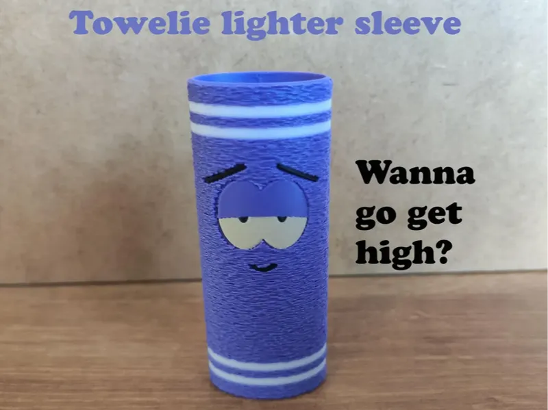 Towelie Bic lighter sleeve low profile
