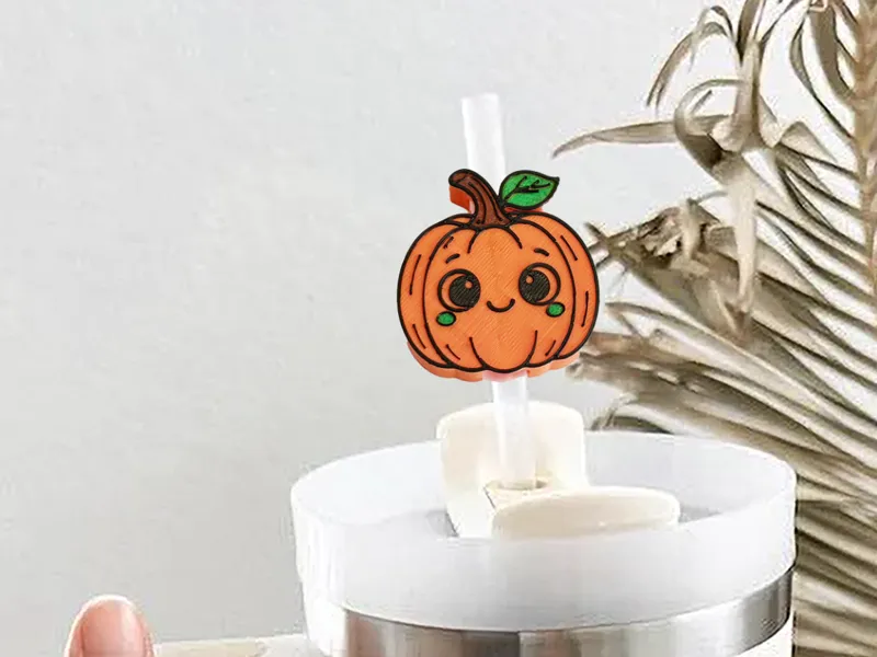 Stanley Cheerful Pumpkin Straw Topper