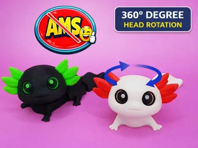 NO AMS flexi Axolotl 360 degrees head rotation