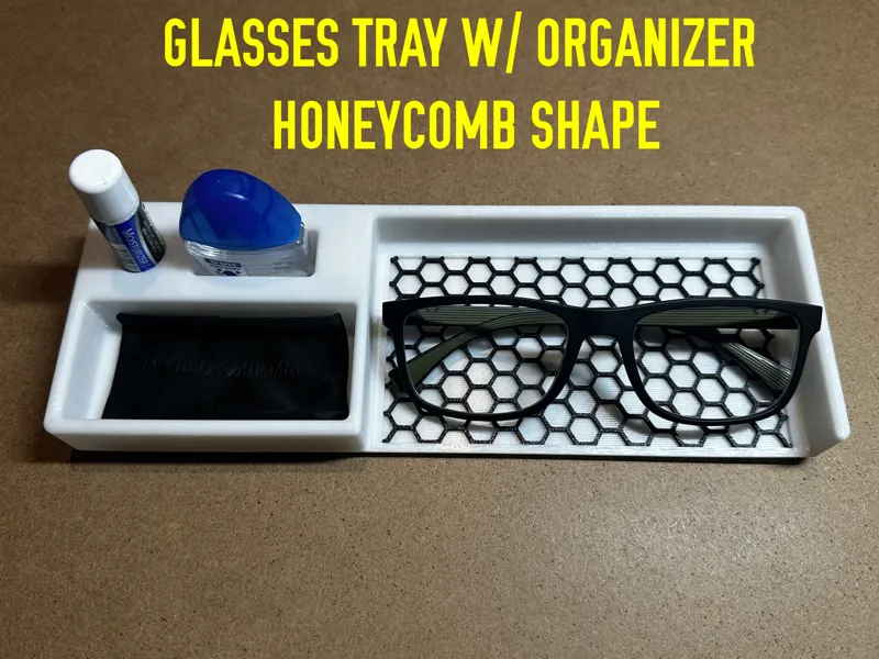 Honey Comb Glasses Holder Tray With Organizer
