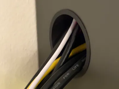 Tech Cabinet Cord Pass Through
