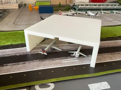 1:400 scale model airport hangar