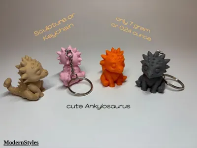 Cute Ankylosaurus Keychain or Sculpture