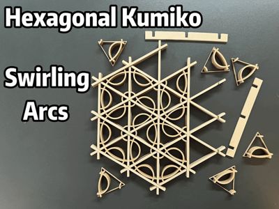 Hexagonal Kumiko - Swirling Arcs (Tri24)