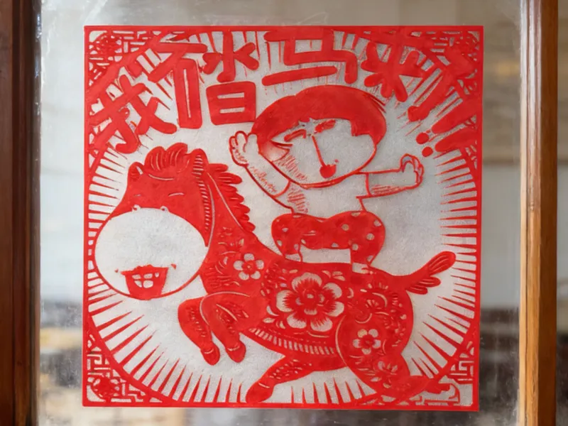 我踏马来了 - 马年窗花