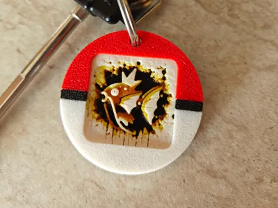 Pokeball Keychain for hueforge 30x30