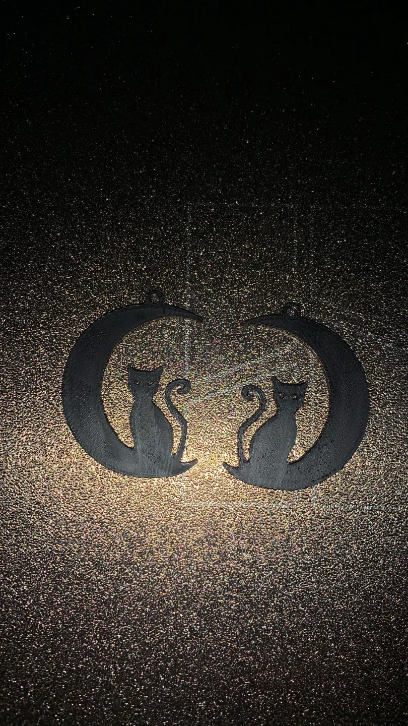 CAT IN A MOON EARRINGS view 2