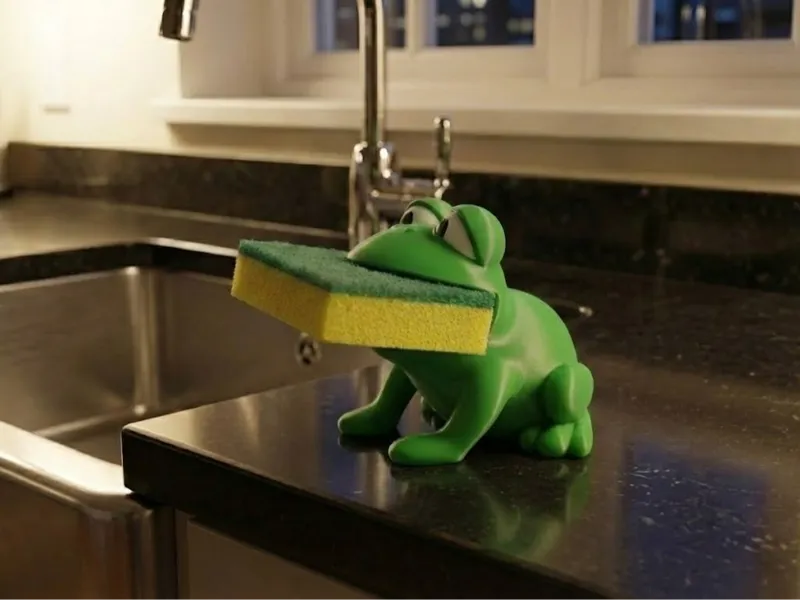 Cute Frog Sponge Holder - Kitchen Sink Organizer