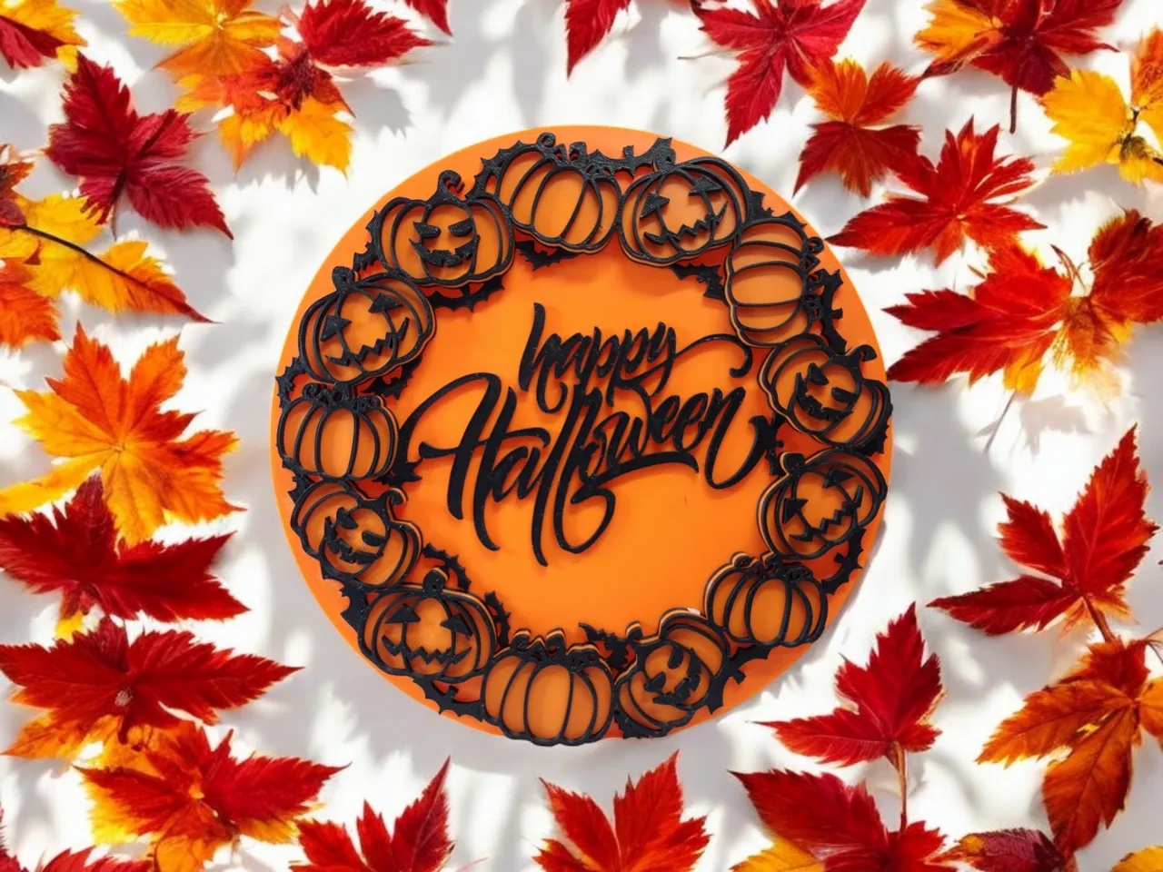 Happy Halloween Wreath - Wall / Window hanging view 2