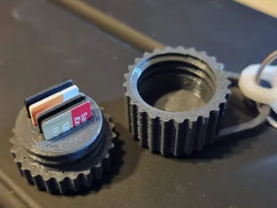 MicroSD card holder keychain