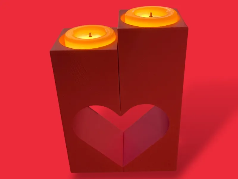 Valentines Abstract Heart Tea light Holder