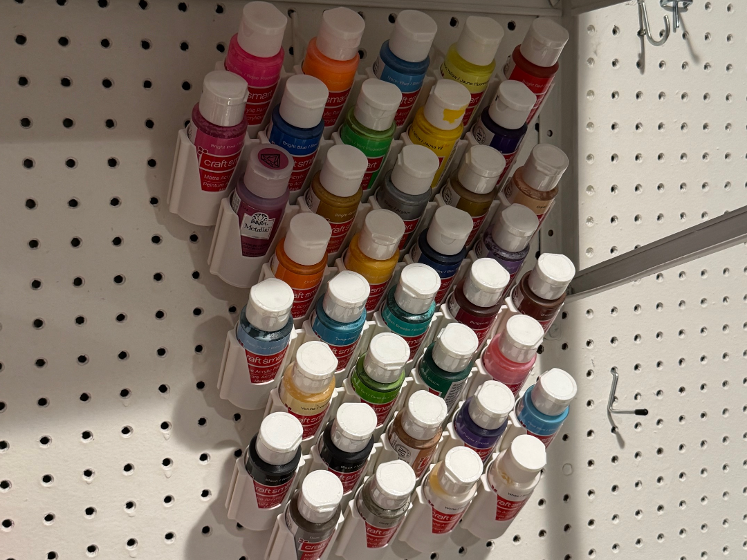 Modular Acrylic Paint Peg Board Holder
