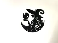 Silhouette murale sorcière à la boule de cristal — photo 1