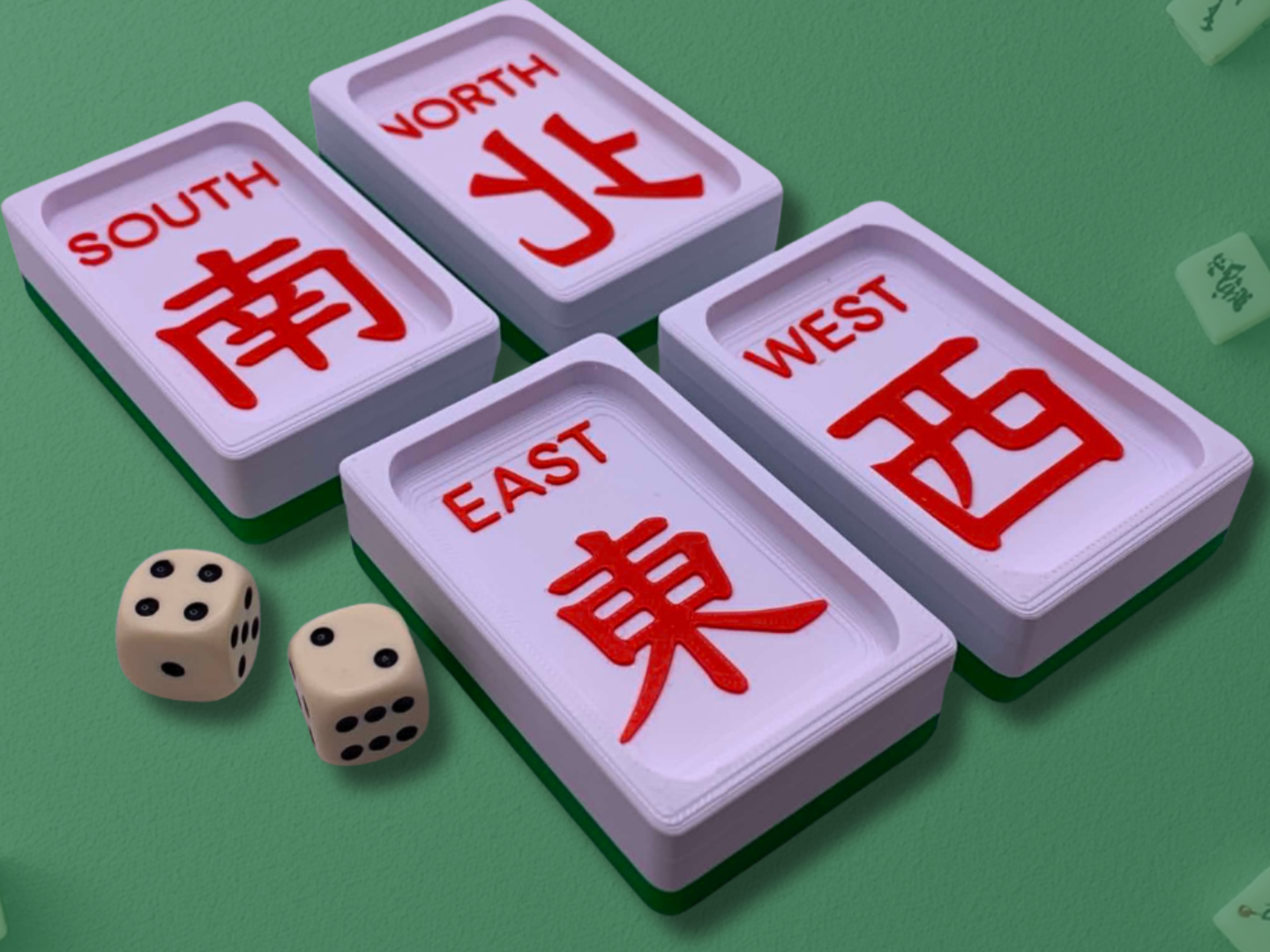 Four Winds Mahjong Dice Tray Set
