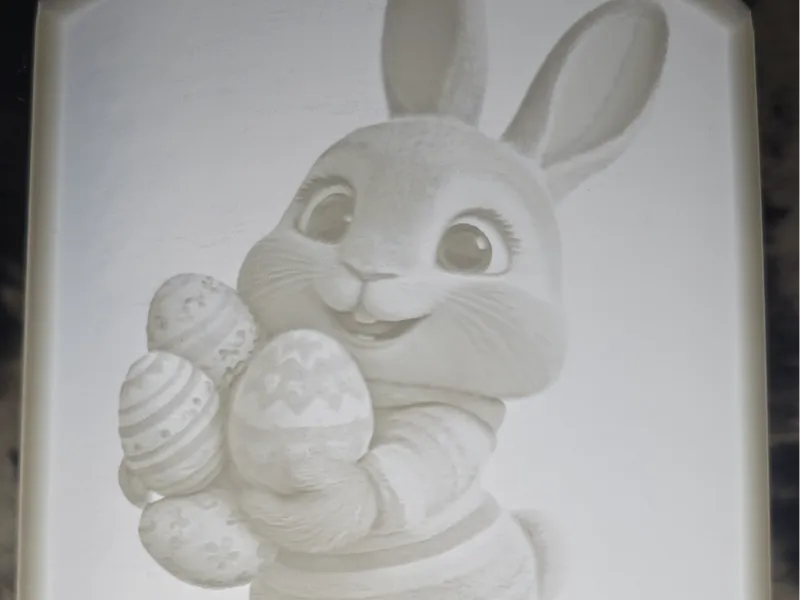 Easter Bunny Lithophane Tea Light Ornament