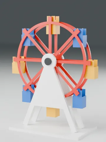 Modelo para impresión 3D: Sunset Wheel — Hand-Crank Ferris Wheel — vista de referencia 2