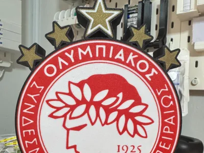 Olympiacos emblem with stars lightbox