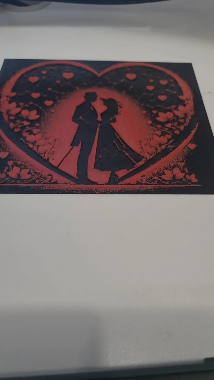 Lithophane Amour — silhouette de couple