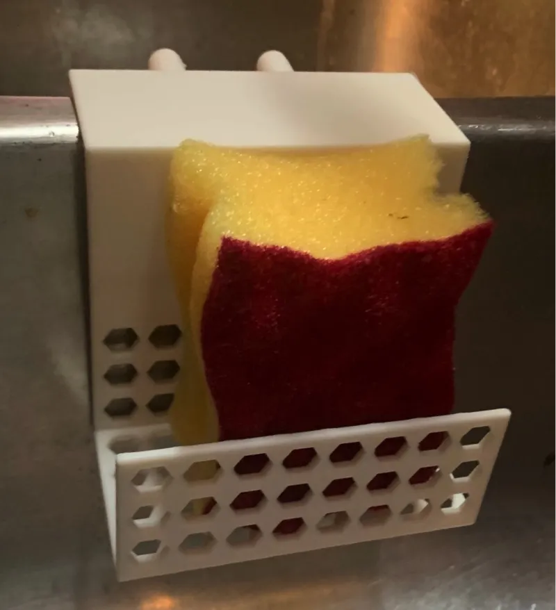 Wide Sponge and Scrub Daddy Holder for Dual Sink