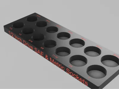 1/2" Drive SAE and Metric Socket Organizer