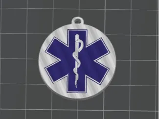 Modrá hvězda života - keychain
