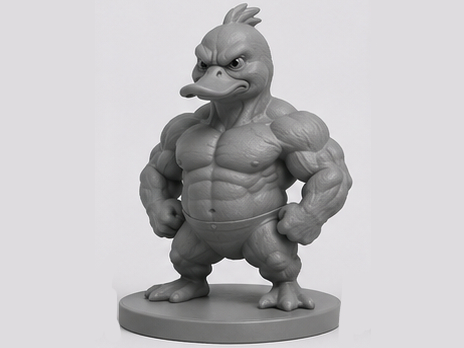 Buff Duck Fighter – Stylized Muscle Duck 3D Figure