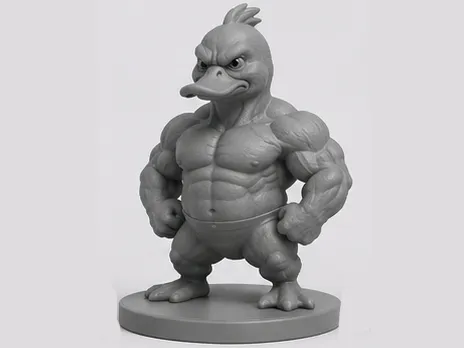 Buff Duck Fighter – Stylized Muscle Duck 3D Figure
