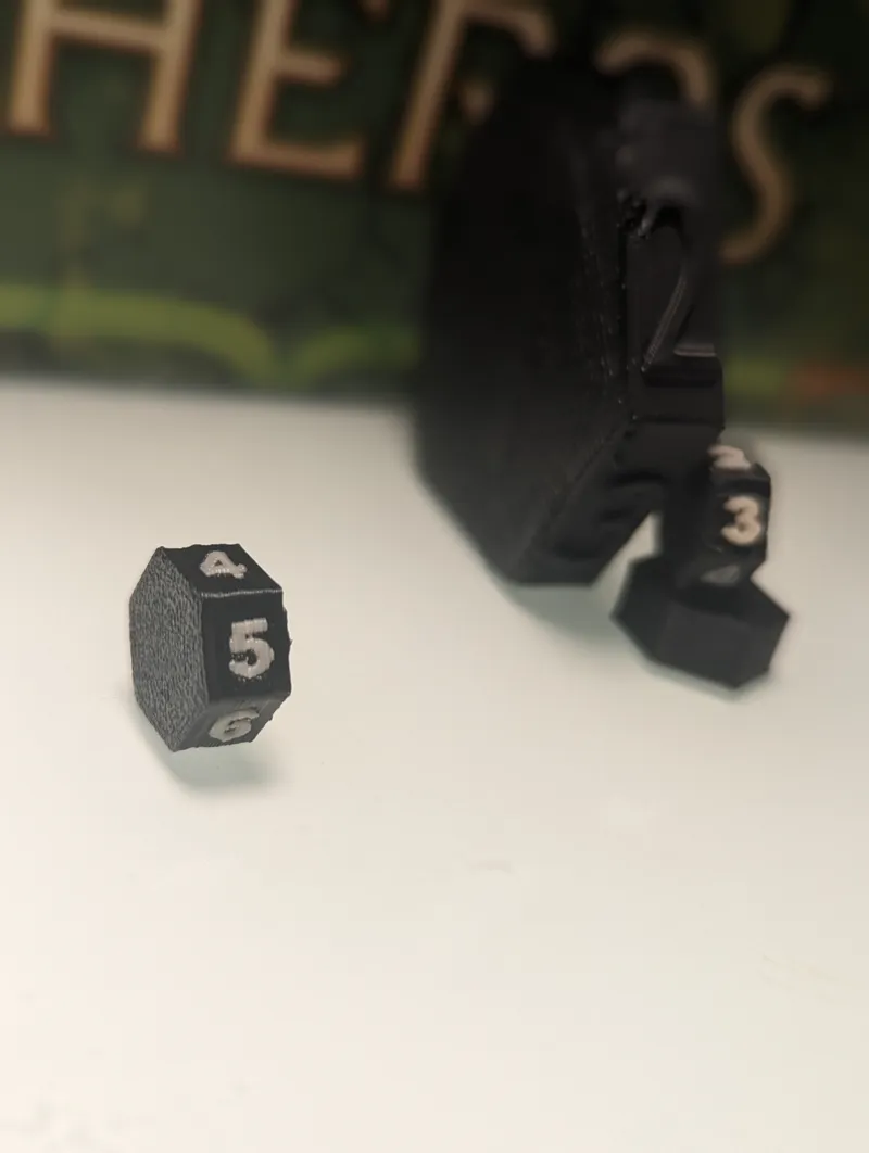 Numbered hexagon dial for Steampunk Rally game piece replacement