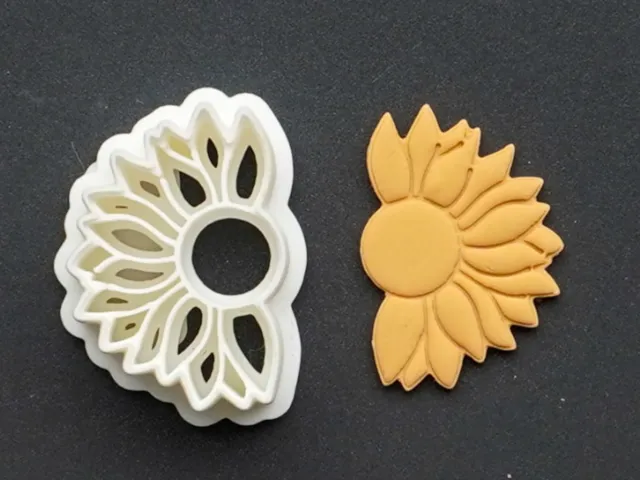 Sunflower Flower Polymer Clay Cutter Earrings