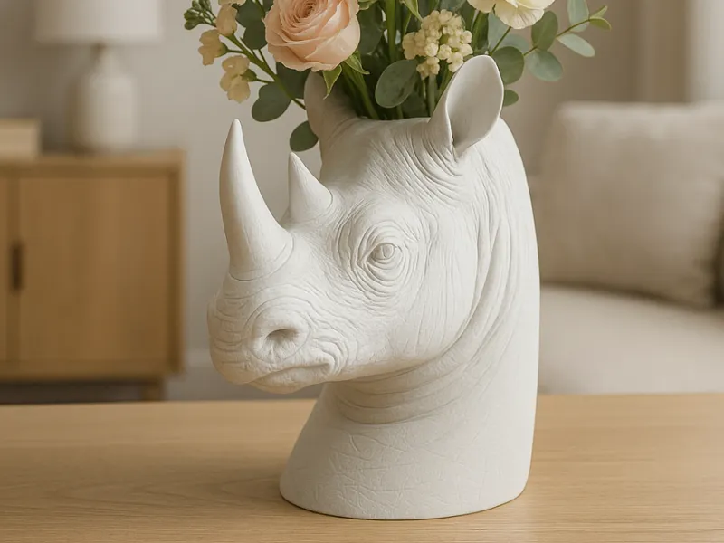 Savannah Soul – rhino head vase