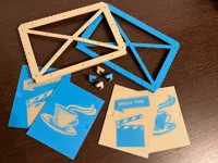 0.24mm layer, 2 walls, 15% infill, Azzurro/Marrone