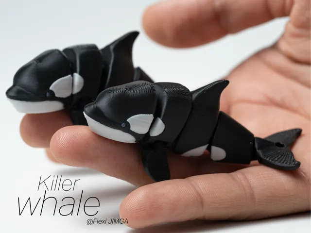 Tiny Flexi Orca Animal - Articulated & Keychain
