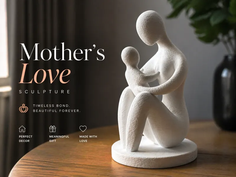 Mother’s Love Sculpture | Mother & Child Decor